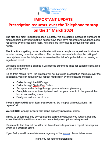 Phase out of prescription line